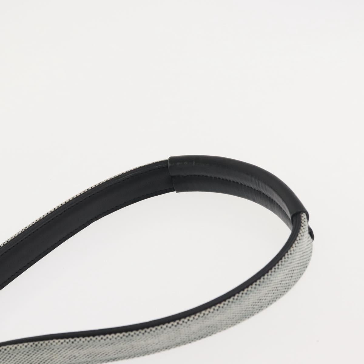 HERMES Sac Luco MM Shoulder Bag Canvas Leather Gray Black Silver Auth bs29413