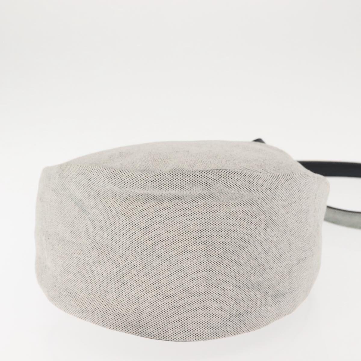 HERMES Sac Luco MM Shoulder Bag Canvas Leather Gray Black Silver Auth bs29413