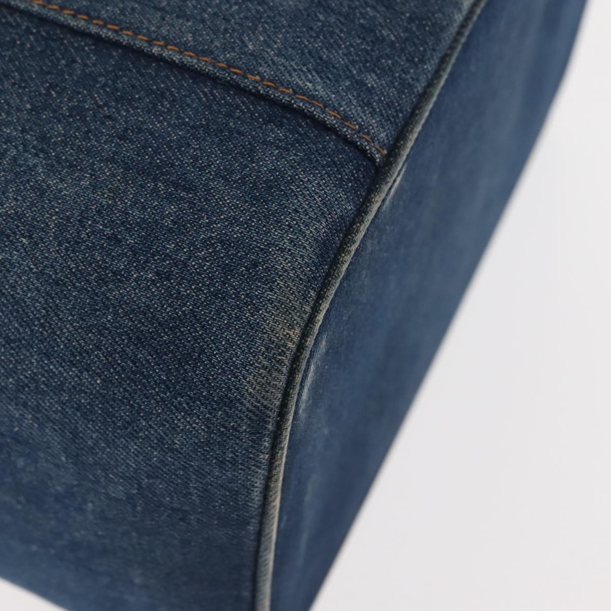 CHANEL COCO Mark vanity Hand Bag Denim 2way Blue CC Auth bs29416