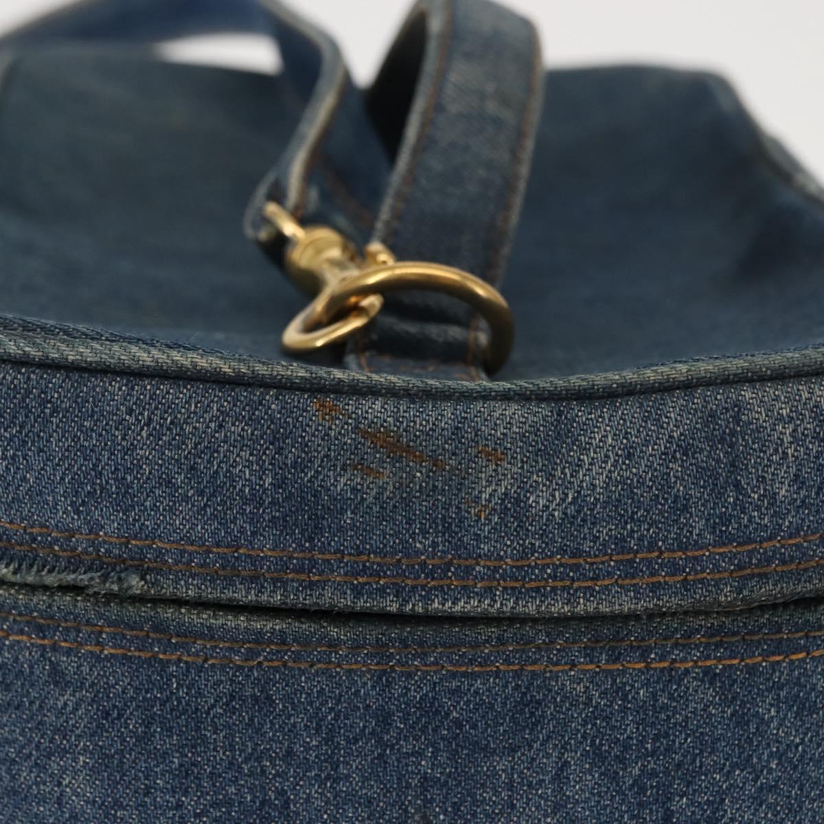 CHANEL COCO Mark vanity Hand Bag Denim 2way Blue CC Auth bs29416