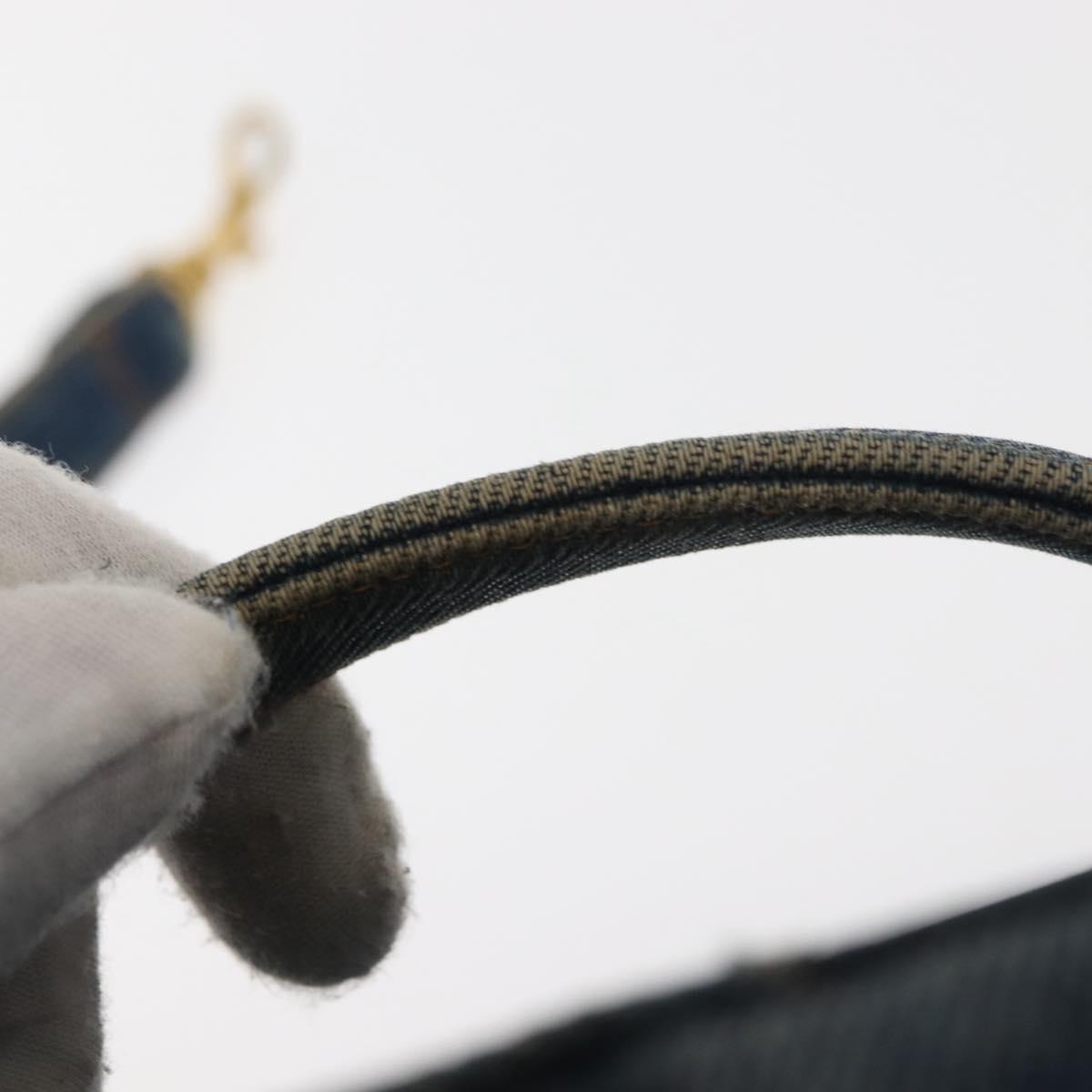 CHANEL COCO Mark vanity Hand Bag Denim 2way Blue CC Auth bs29416