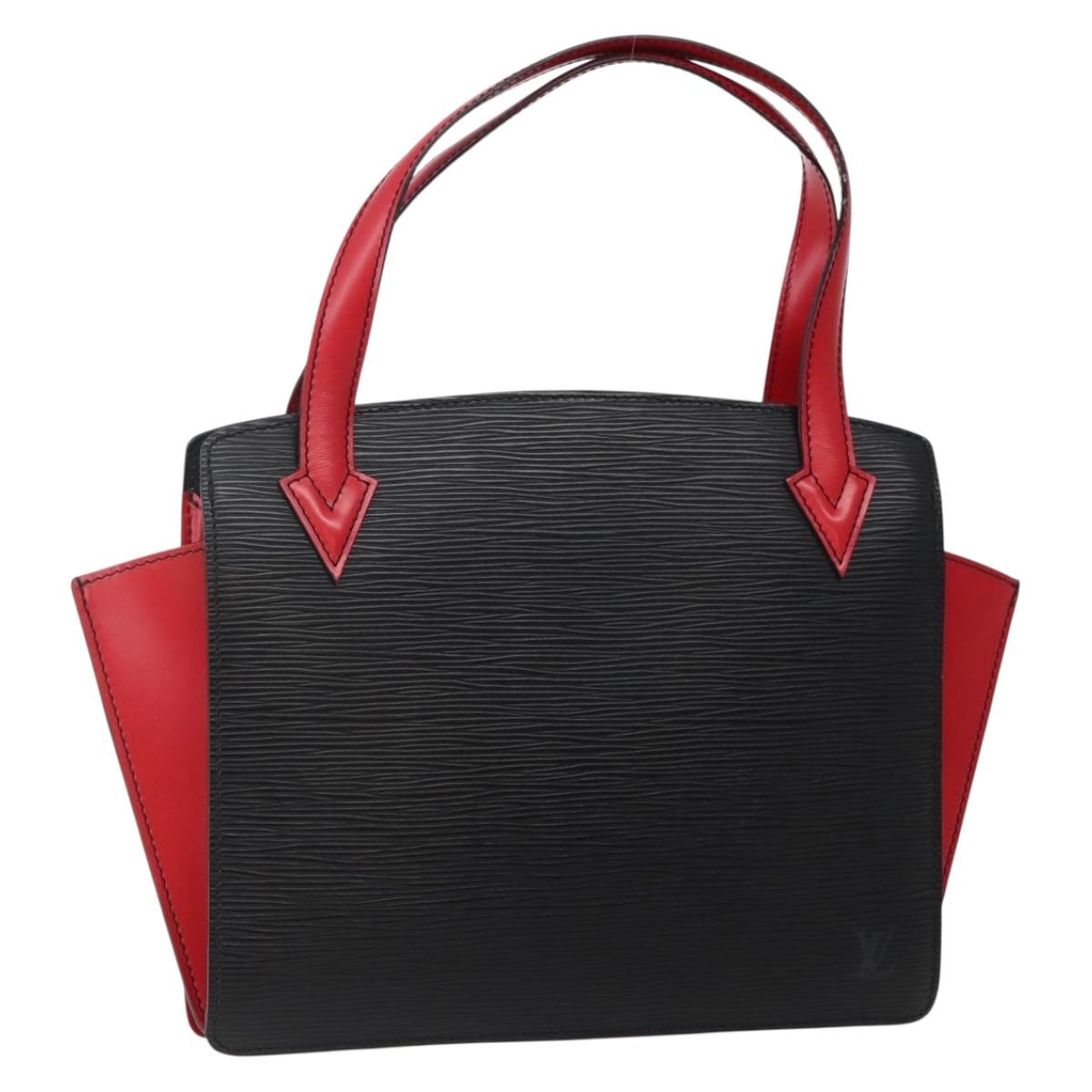 LOUIS VUITTON Epi Bicolor Varenne Hand Bag Black Red M52387 LV Auth bs29417