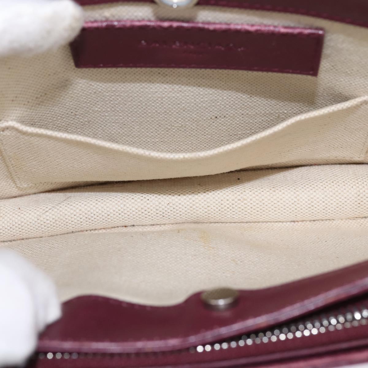 BALENCIAGA Navy Pochette Shoulder Bag Canvas Leather White 390641 Auth bs29426