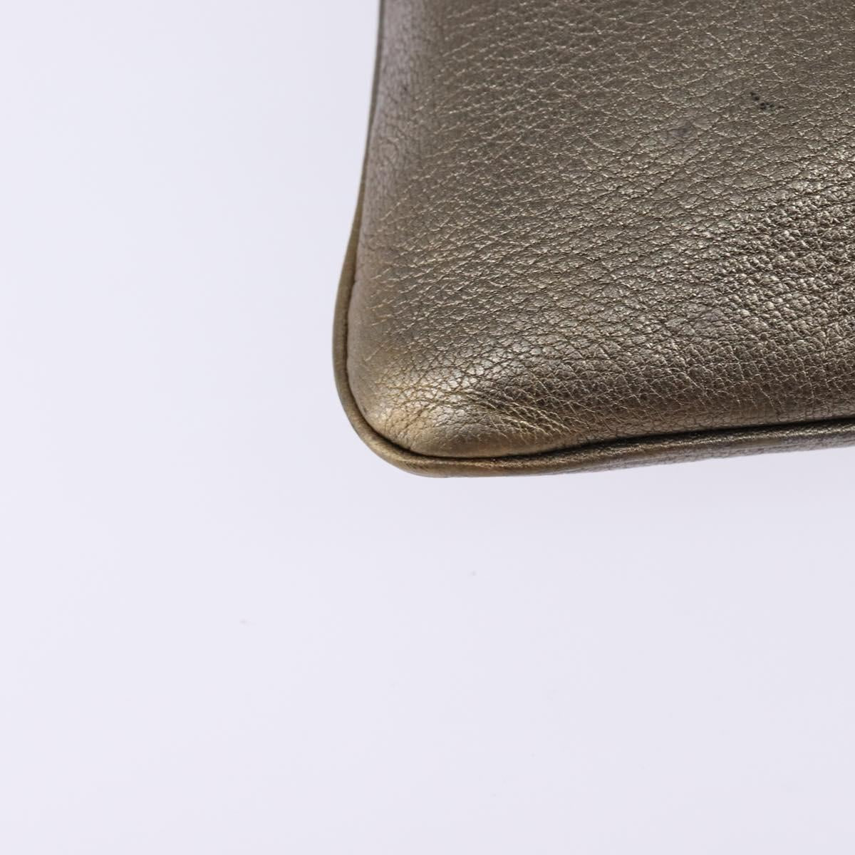 LOEWE anagram Shoulder Bag Leather Gold Auth bs29427