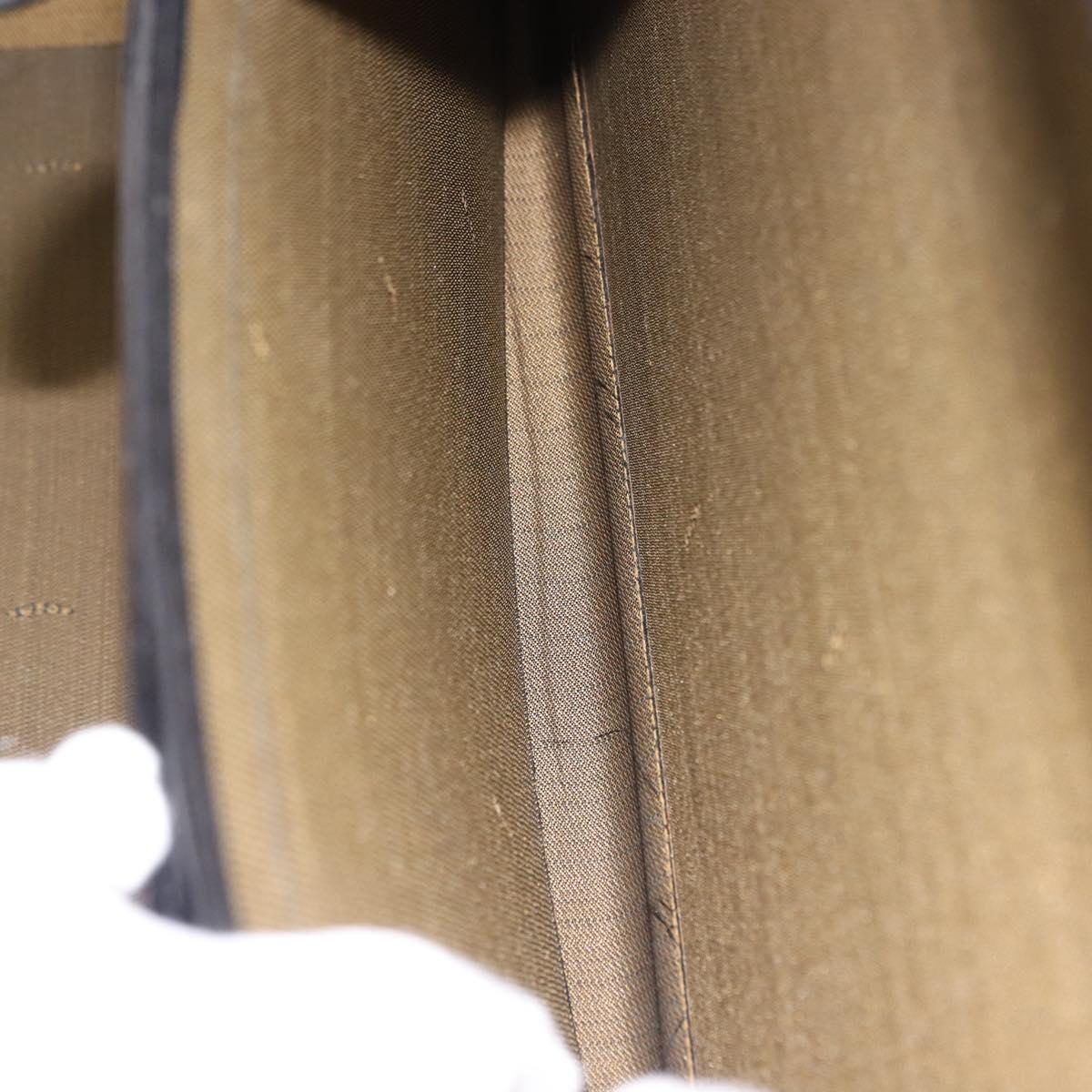 FENDI Attache case Hand Bag Leather Black Auth bs29431