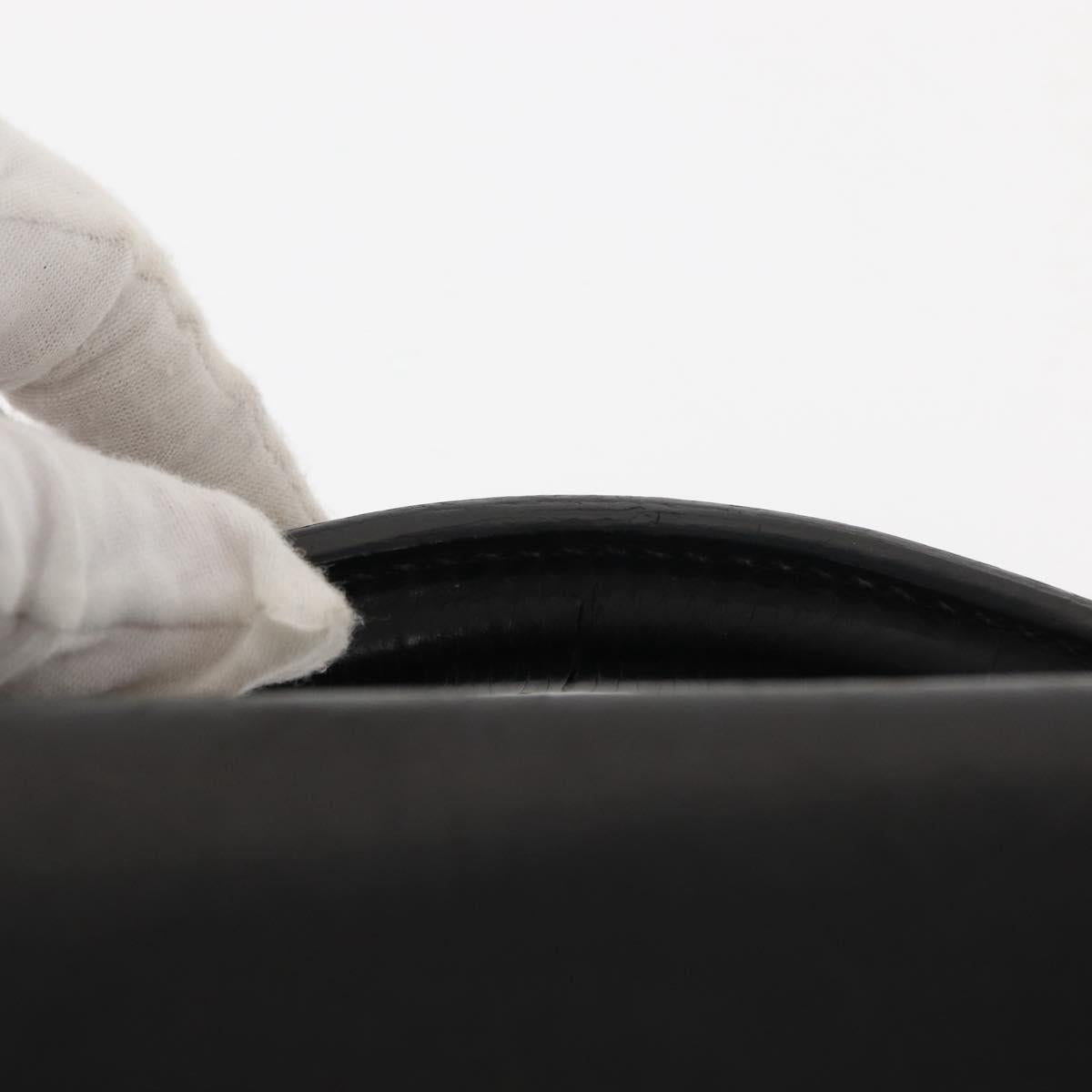 FENDI Attache case Hand Bag Leather Black Auth bs29431