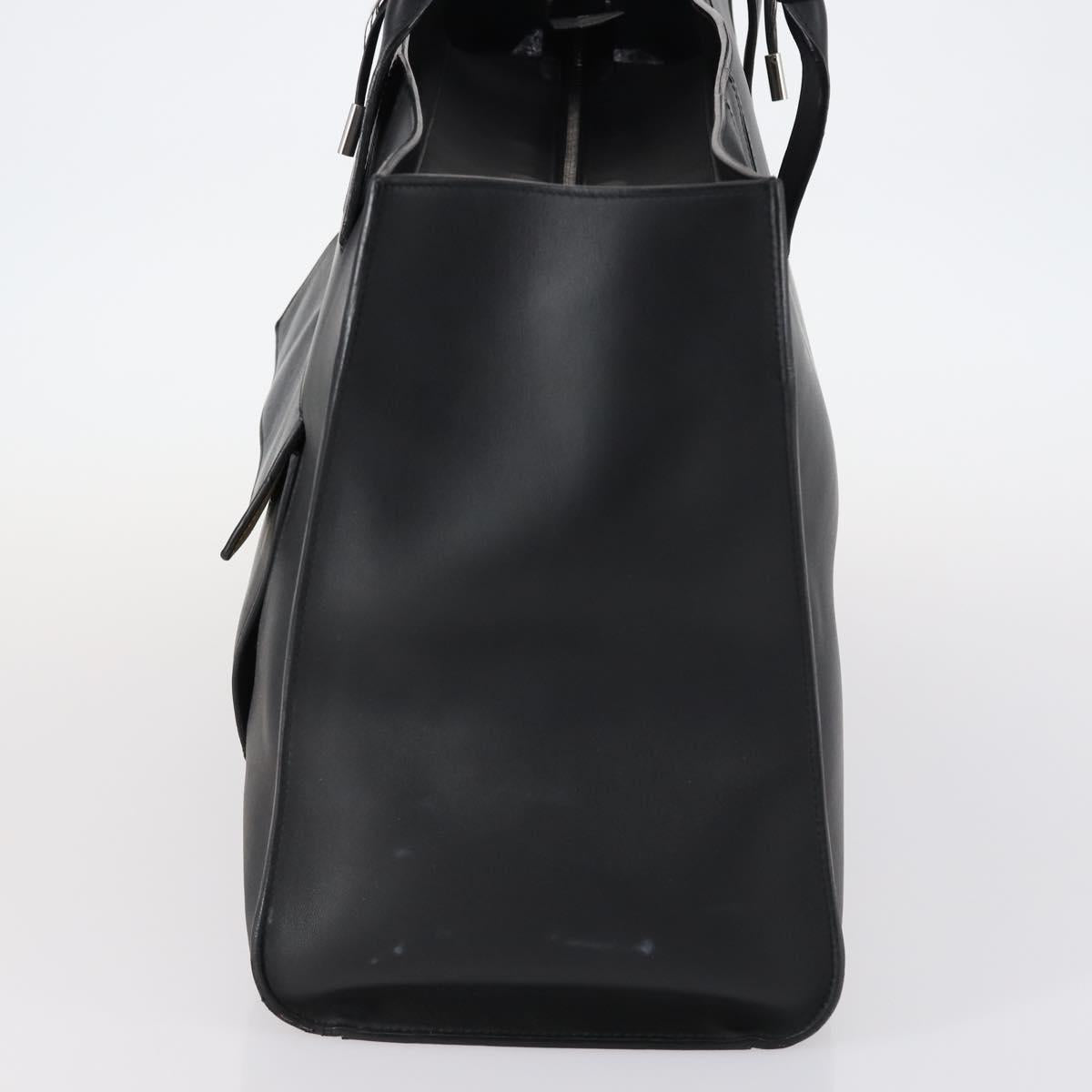 BALENCIAGA Tote Bag Leather Black Auth bs29442