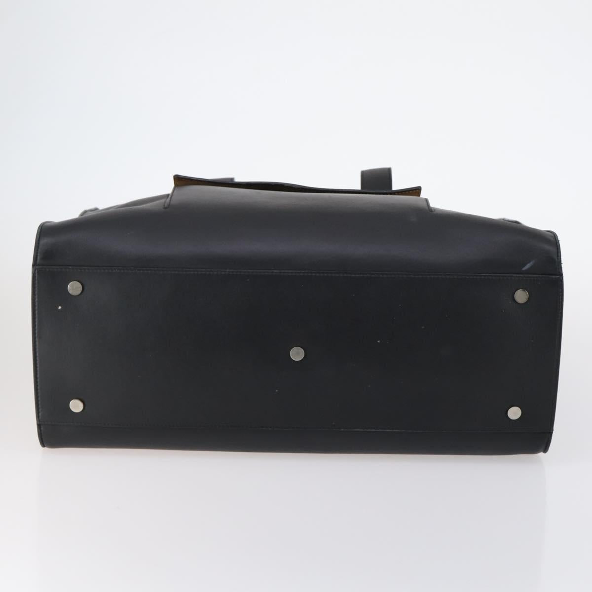 BALENCIAGA Tote Bag Leather Black Auth bs29442