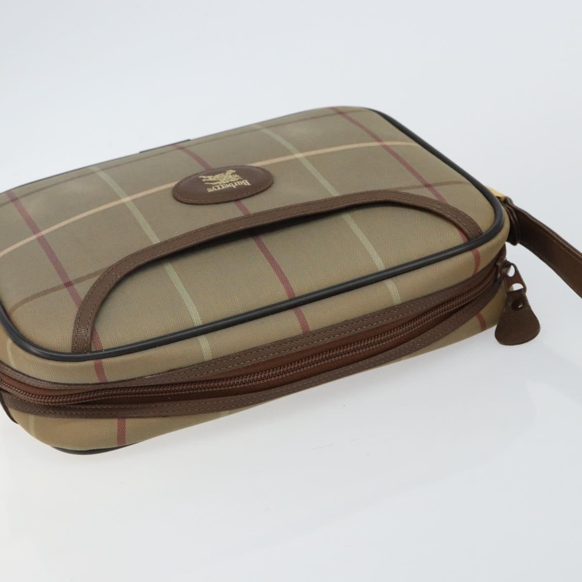Burberrys Nova Check Shoulder Bag Canvas Beige Gold Auth bs29445
