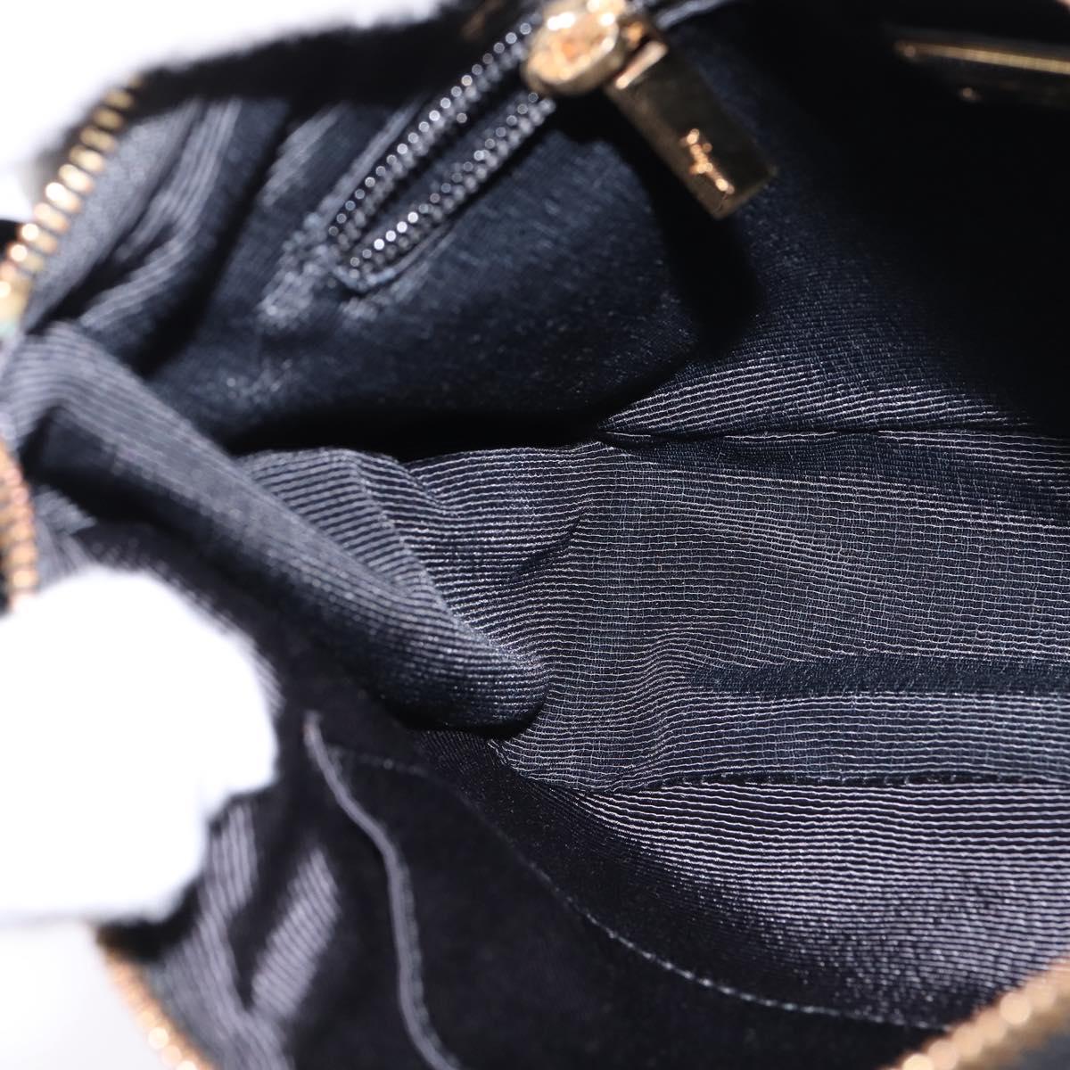Salvatore Ferragamo Vala Shoulder Bag Leather Black Gold Auth bs29448