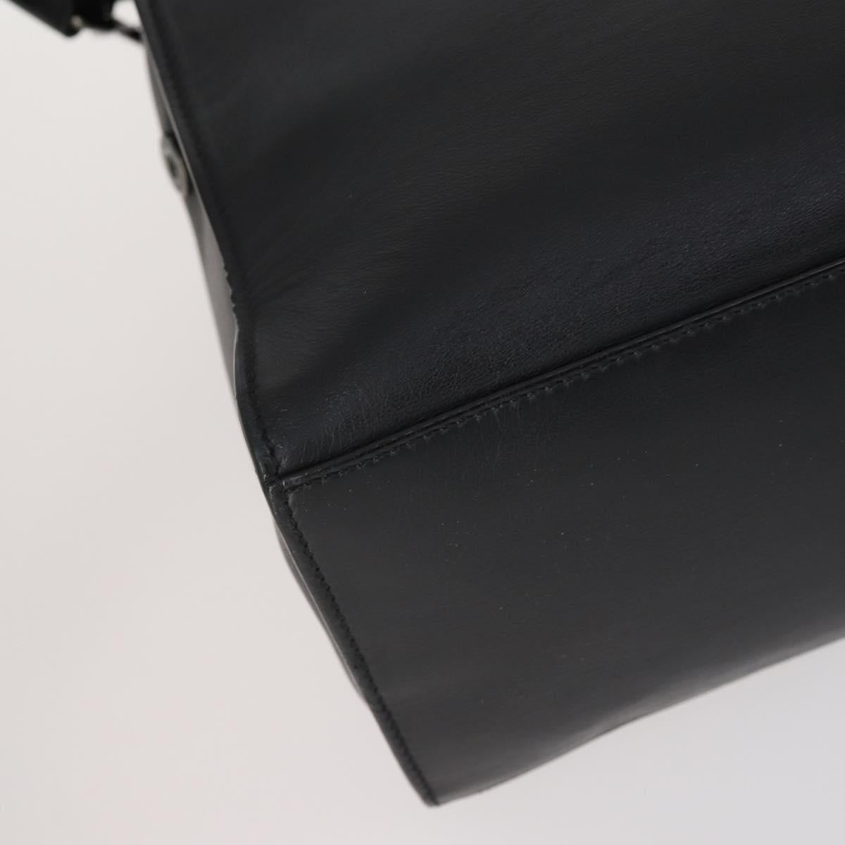 FENDI Hand Bag Leather 2way Black Auth bs29449