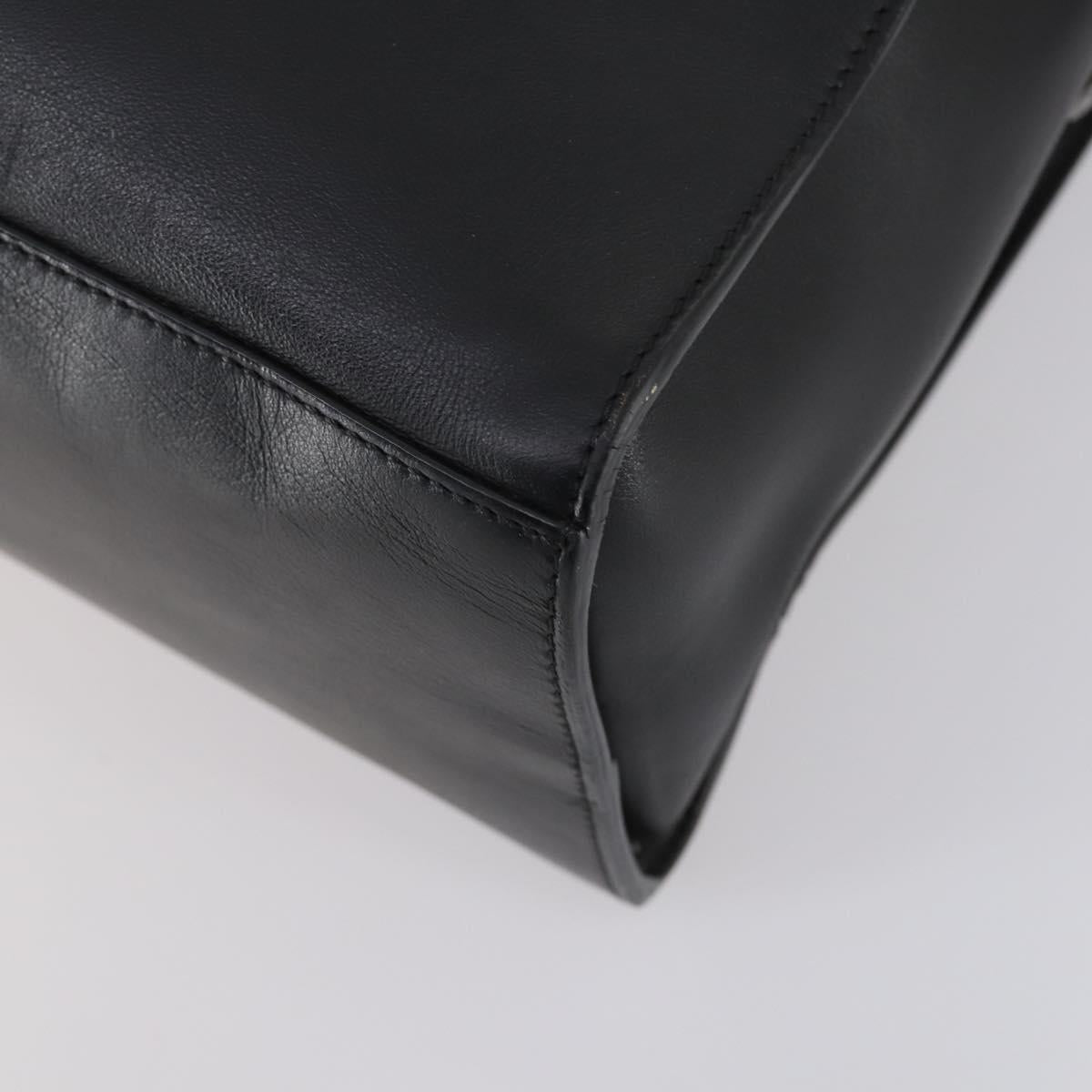 FENDI Hand Bag Leather 2way Black Auth bs29449