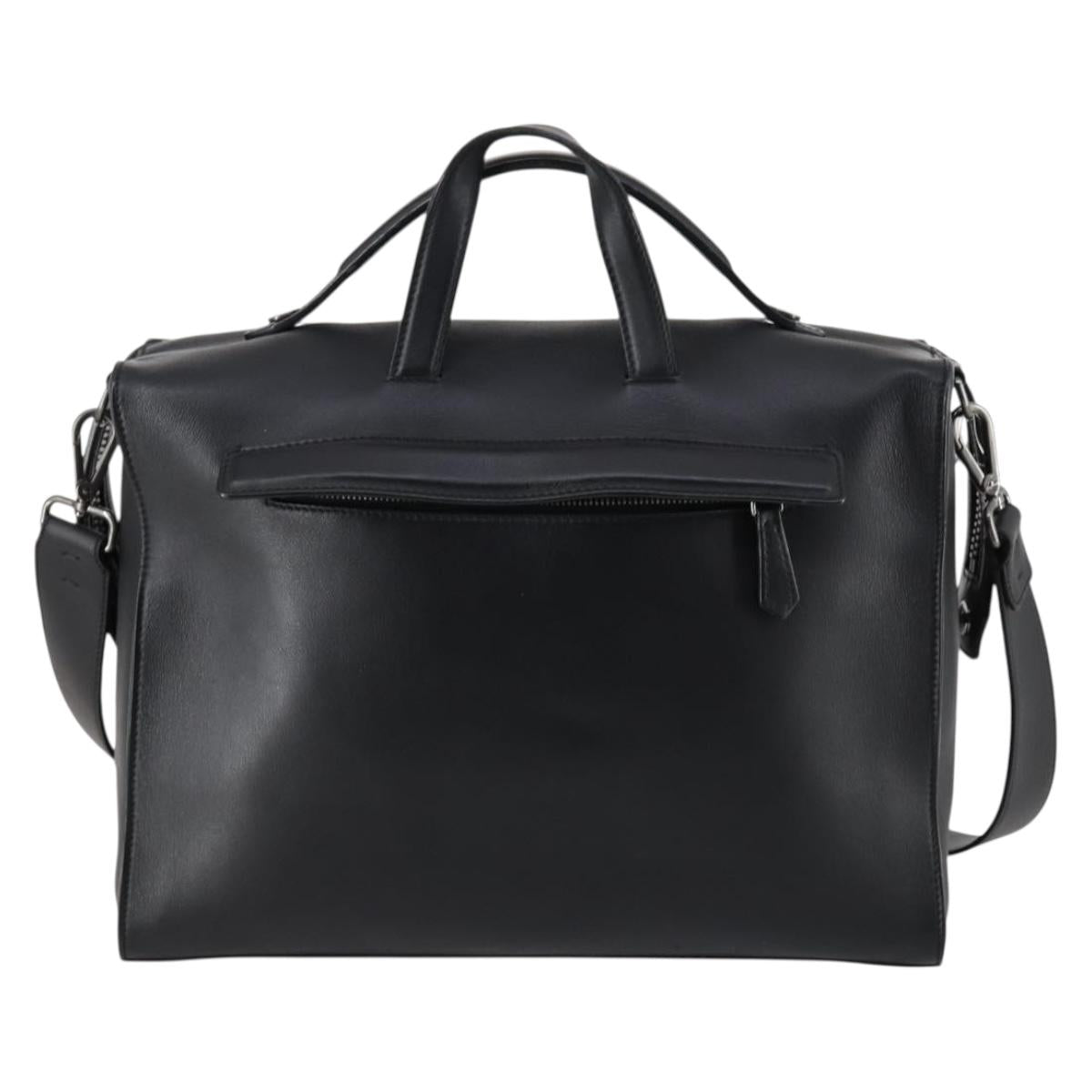 FENDI Hand Bag Leather 2way Black Auth bs29449