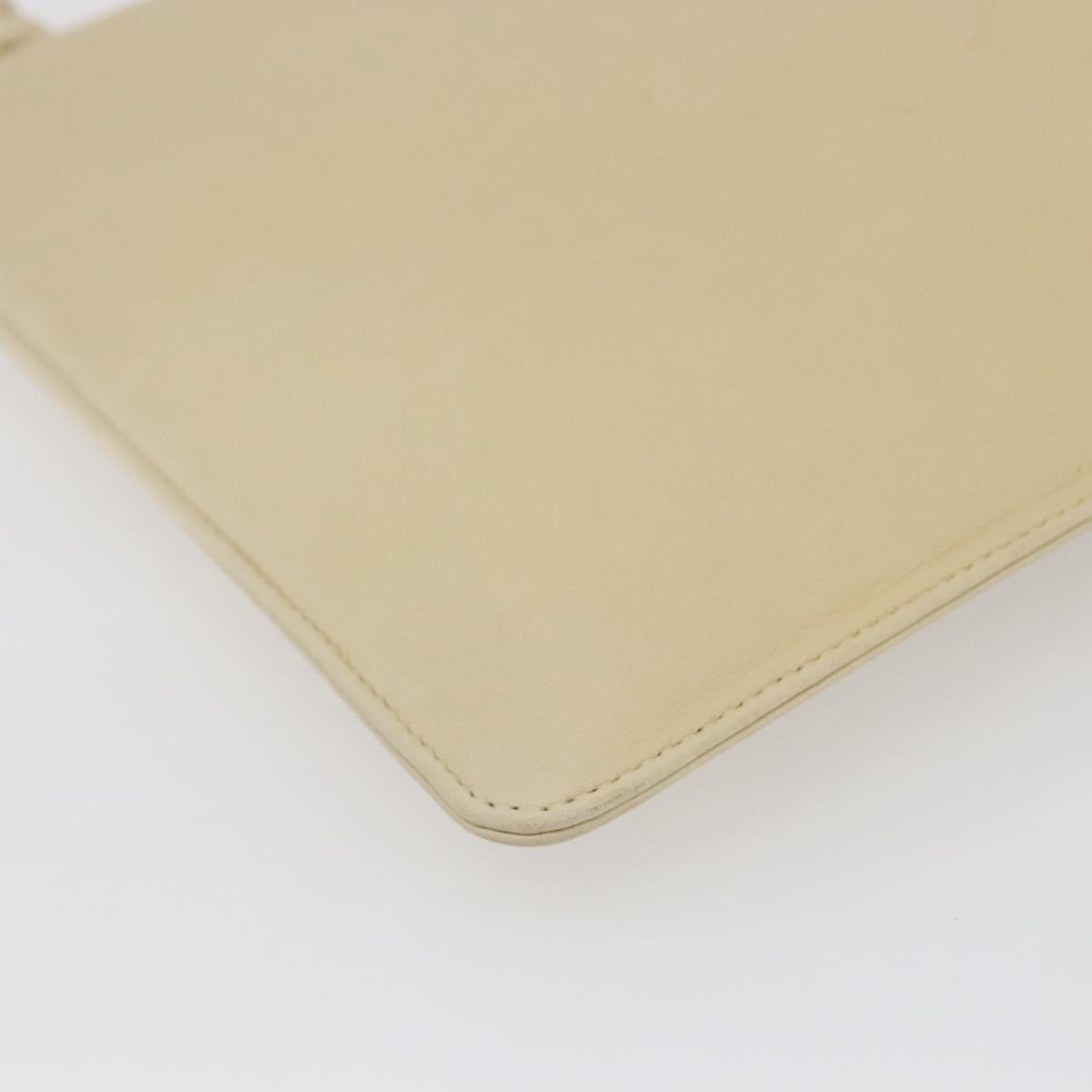 CHANEL camellia Pouch Lamb Skin Beige CC Auth bs29452