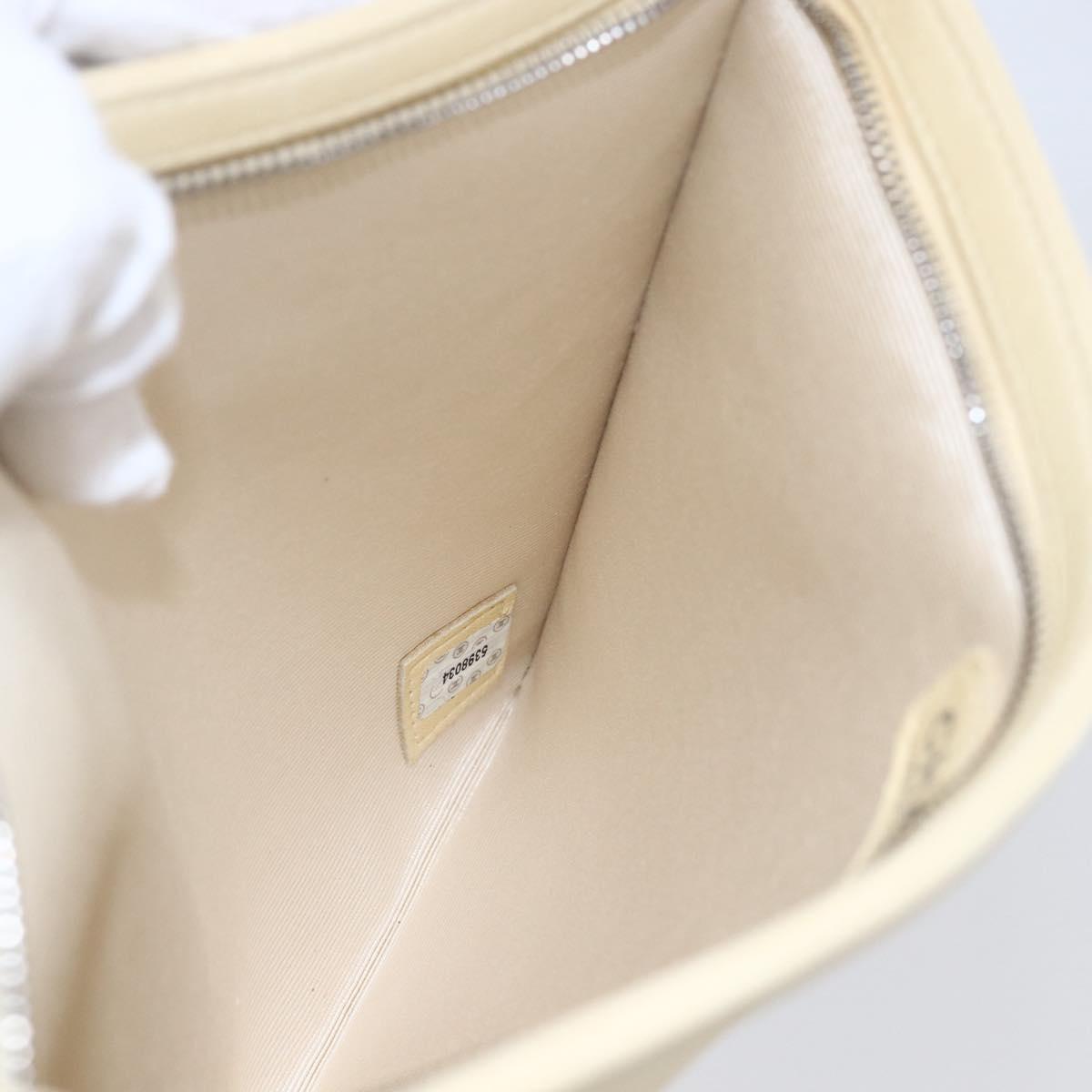 CHANEL camellia Pouch Lamb Skin Beige CC Auth bs29452