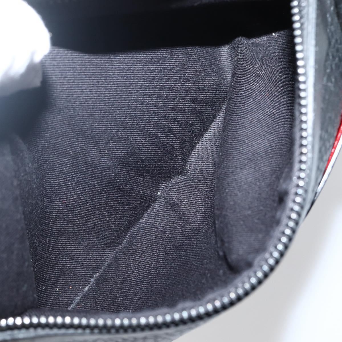 Christian Louboutin Clutch Bag Leather Black Silver Auth bs29456