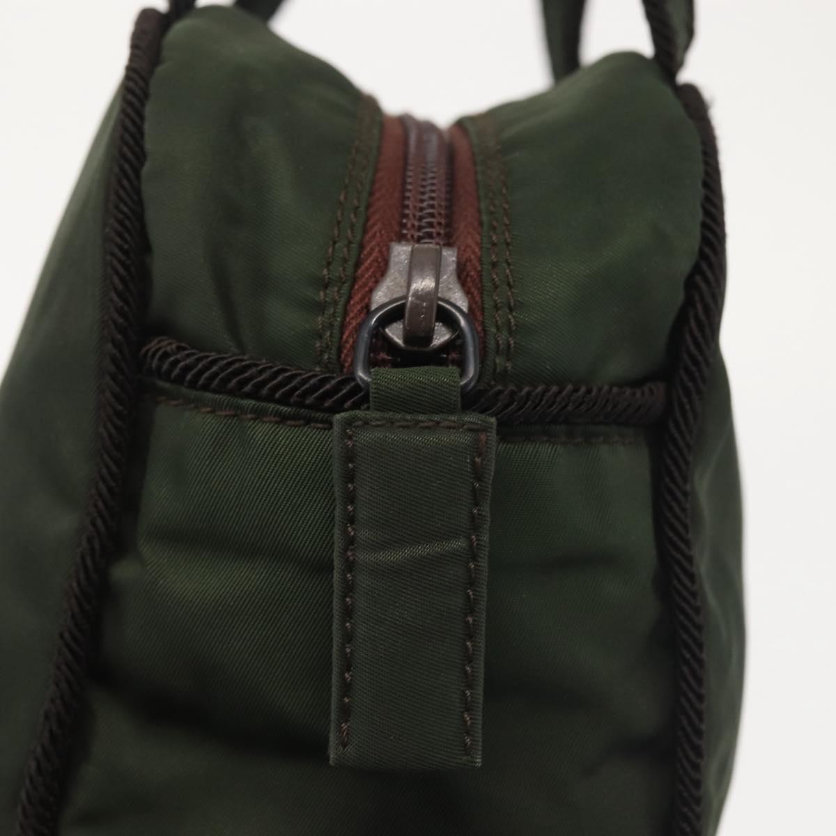 PRADA Hand Bag Nylon Khaki Auth bs29457