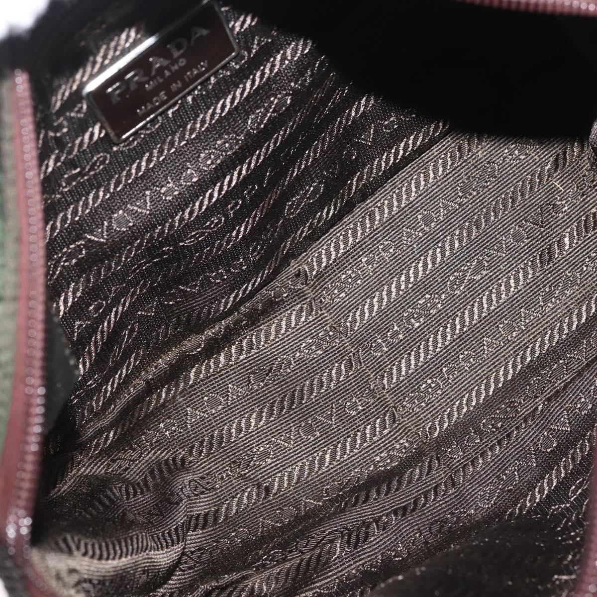 PRADA Hand Bag Nylon Khaki Auth bs29457