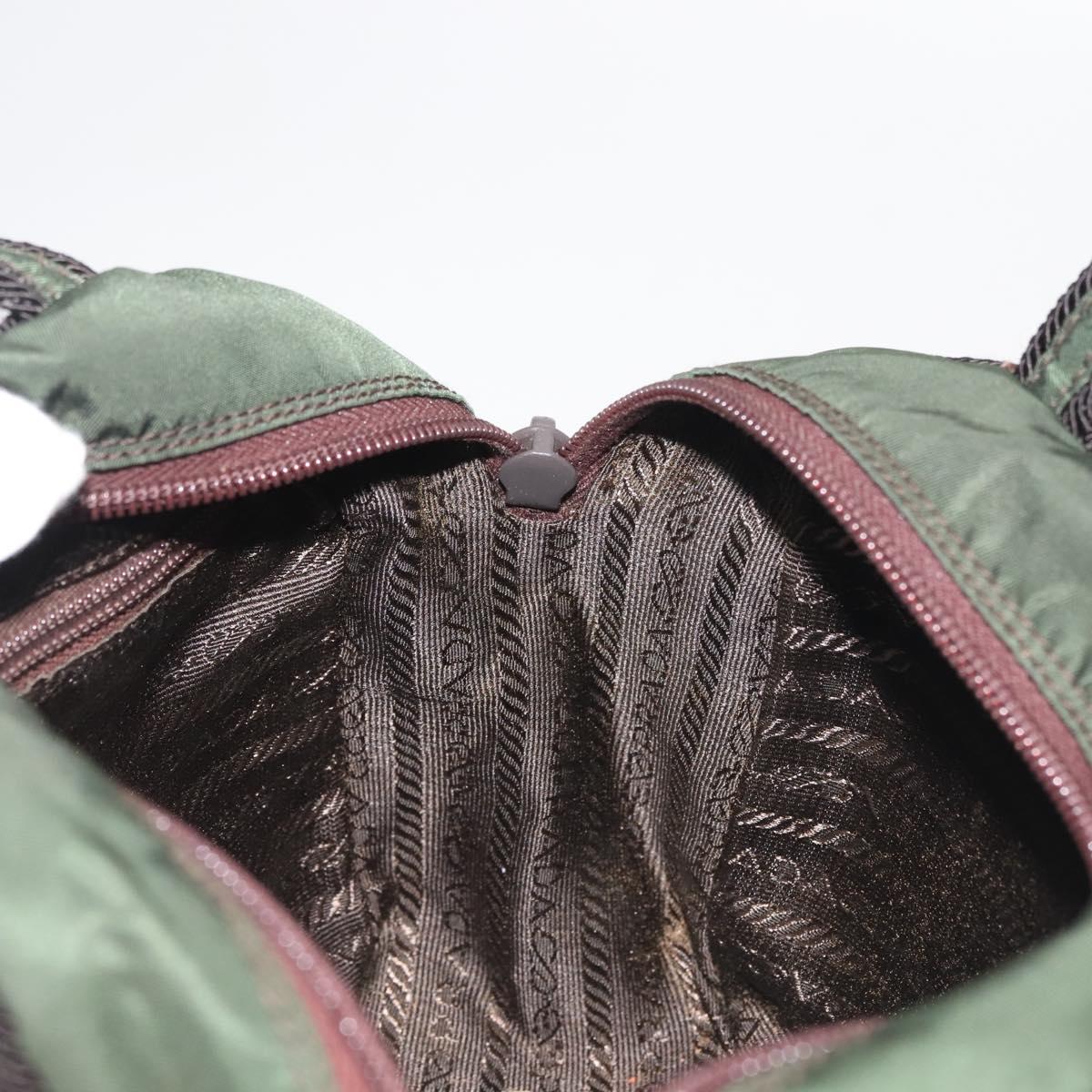 PRADA Hand Bag Nylon Khaki Auth bs29457