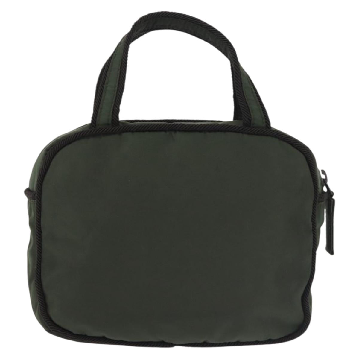 PRADA Hand Bag Nylon Khaki Auth bs29457