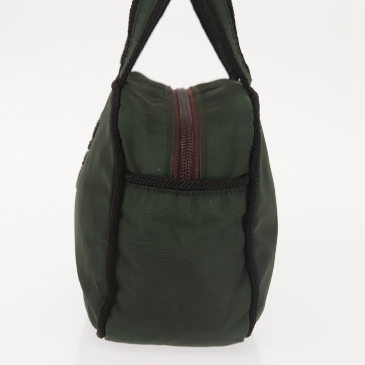 PRADA Hand Bag Nylon Khaki Auth bs29457