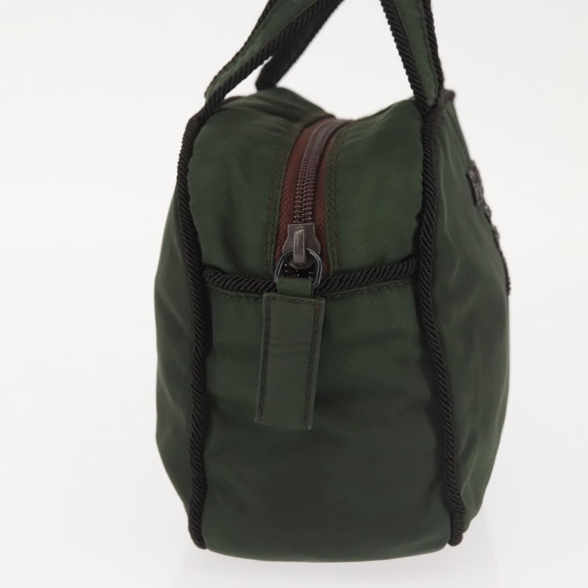 PRADA Hand Bag Nylon Khaki Auth bs29457