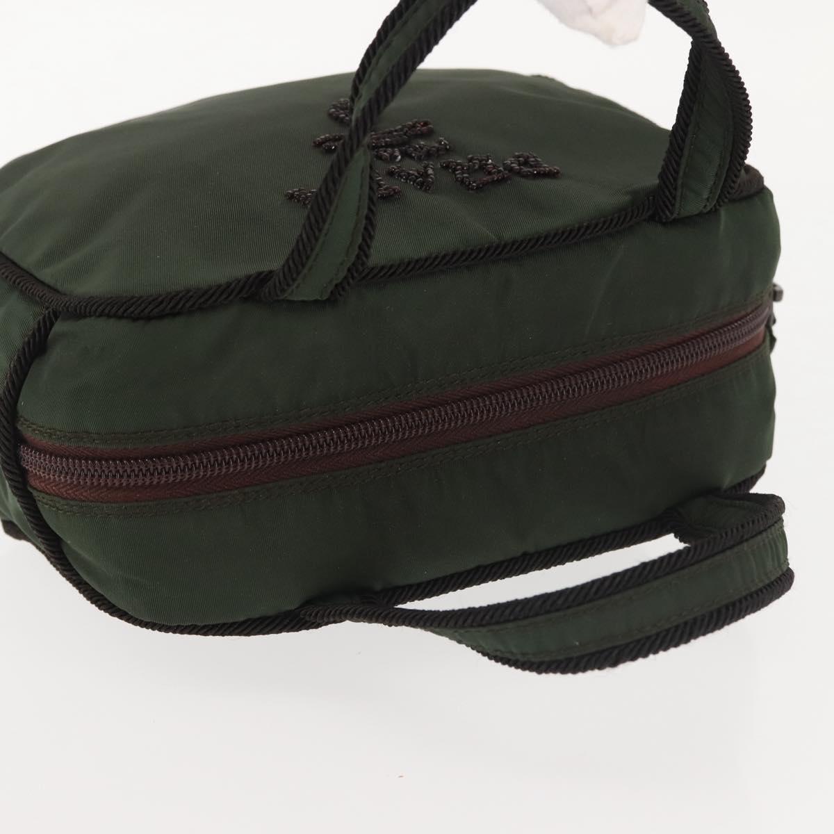 PRADA Hand Bag Nylon Khaki Auth bs29457