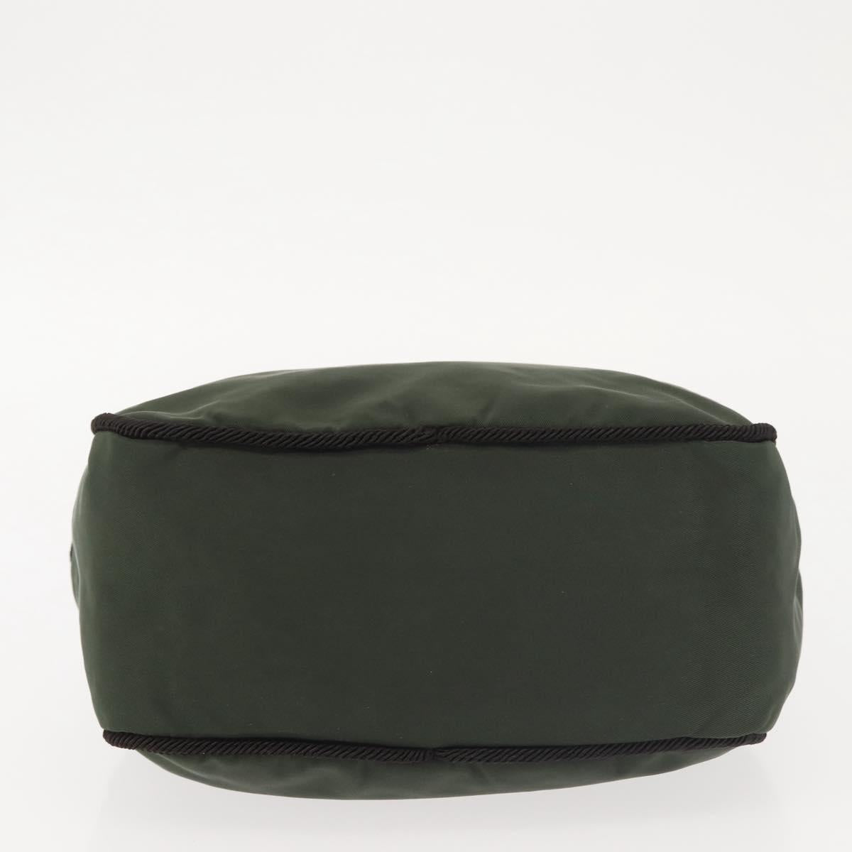 PRADA Hand Bag Nylon Khaki Auth bs29457