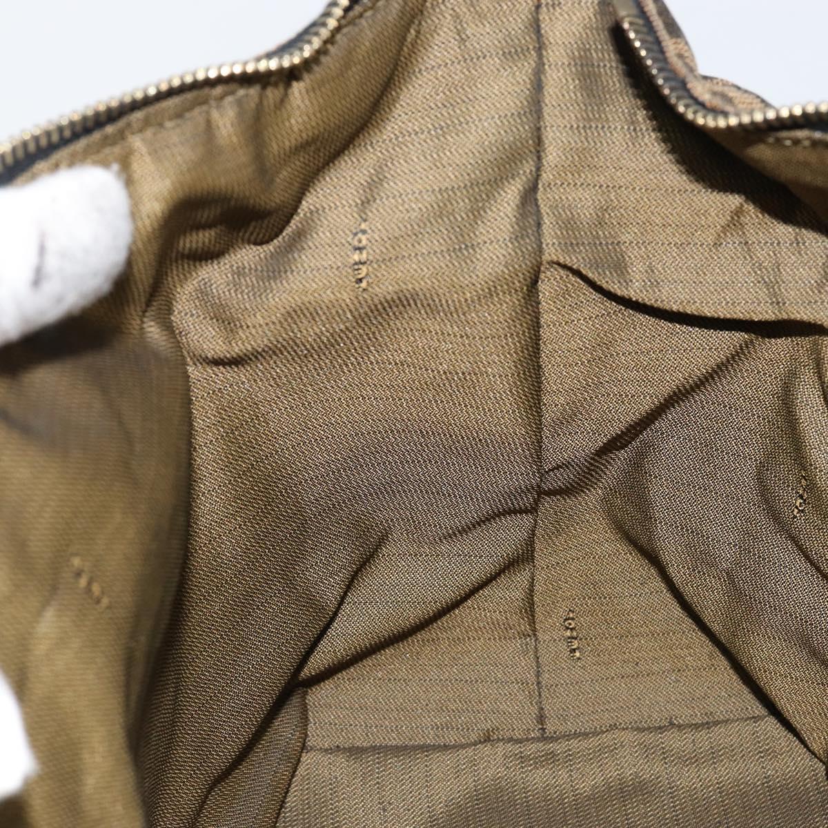 FENDI Zucca Canvas Vanity Hand Bag Black Brown Auth bs29458