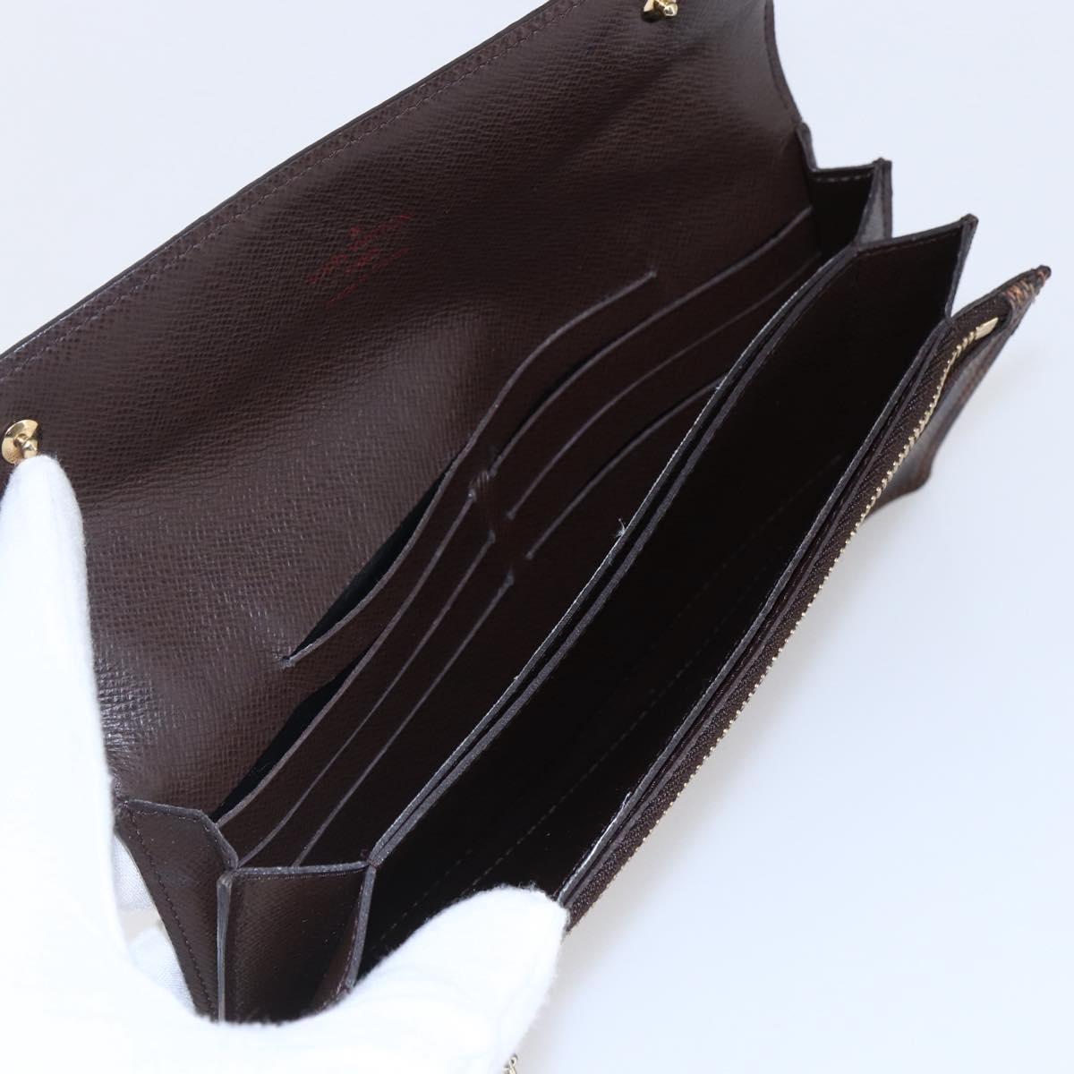 LOUIS VUITTON Damier Ebene Portefeuille Accordion Wallet N60002 LV Auth bs29475