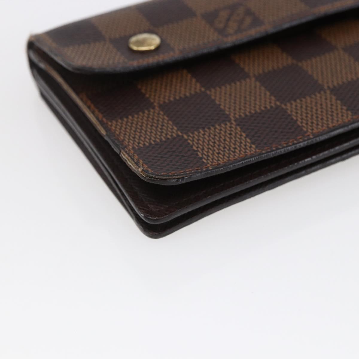 LOUIS VUITTON Damier Ebene Portefeuille Accordion Wallet N60002 LV Auth bs29475