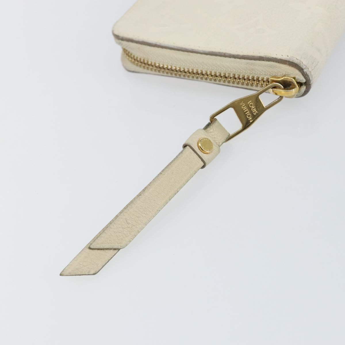 LOUIS VUITTON Empreinte Portefeuille Secret Ron Wallet White M93437 Auth bs29476