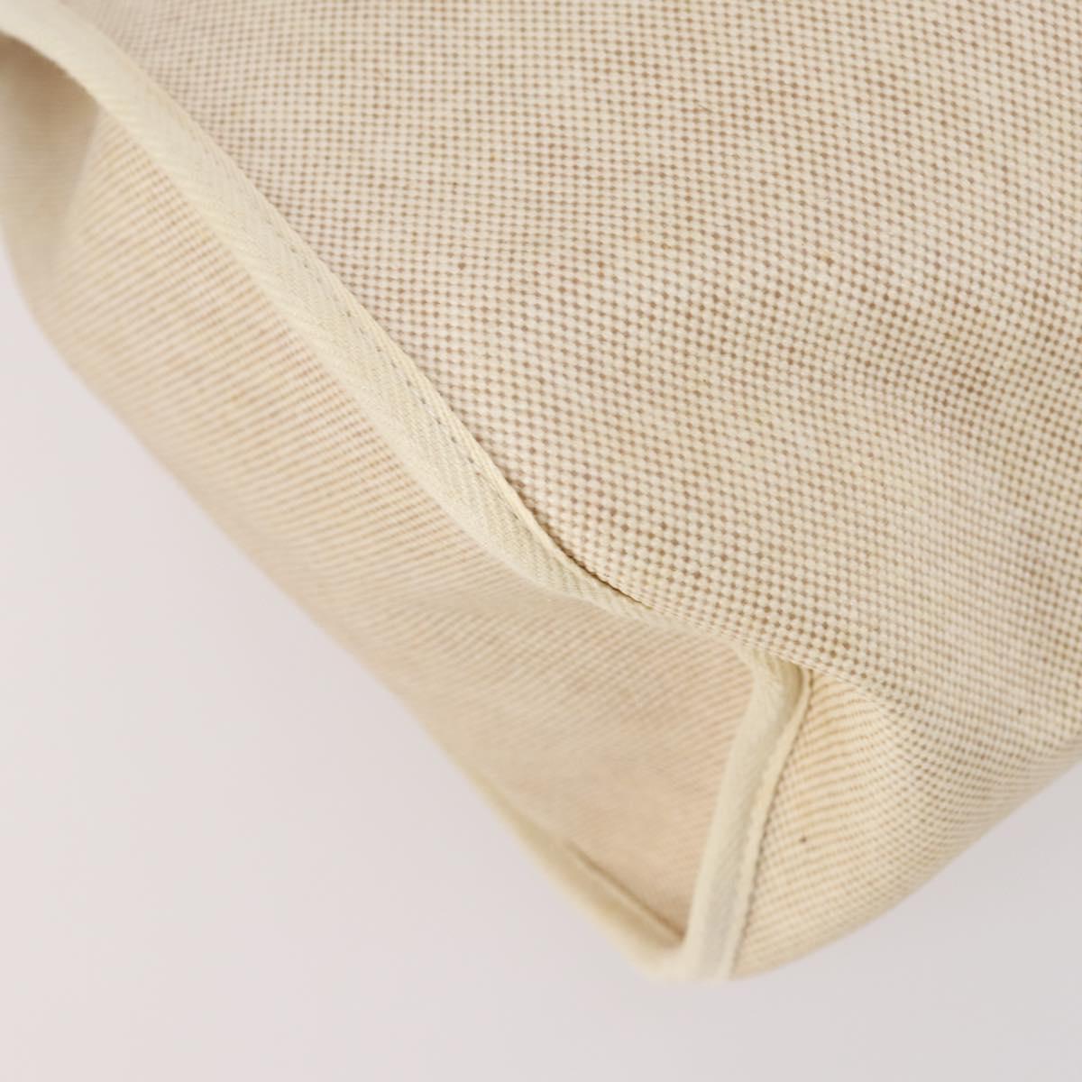 HERMES Tower ash Her bag MM Hand Bag Coated Canvas Beige Auth bs29477