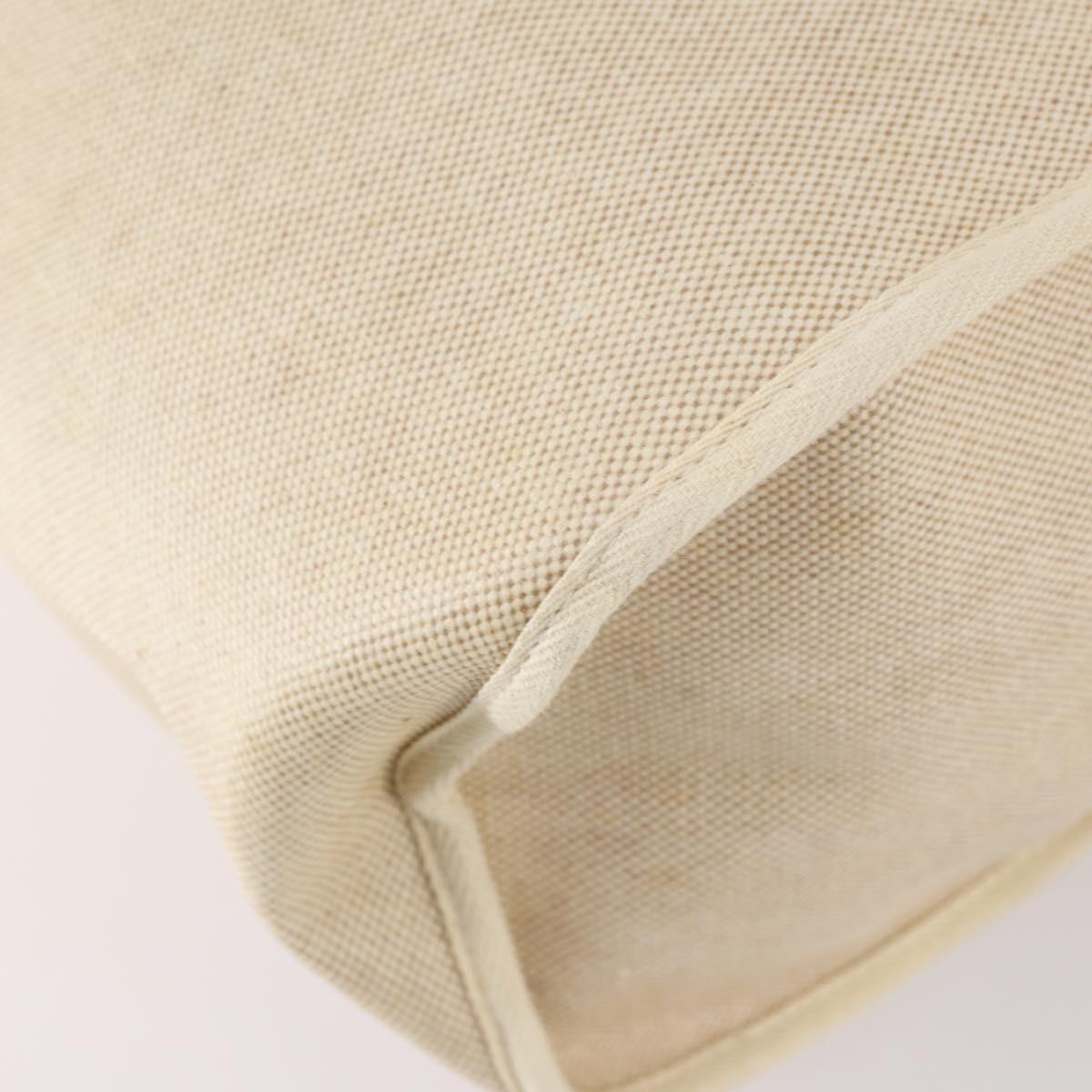 HERMES Tower ash Her bag MM Hand Bag Coated Canvas Beige Auth bs29477