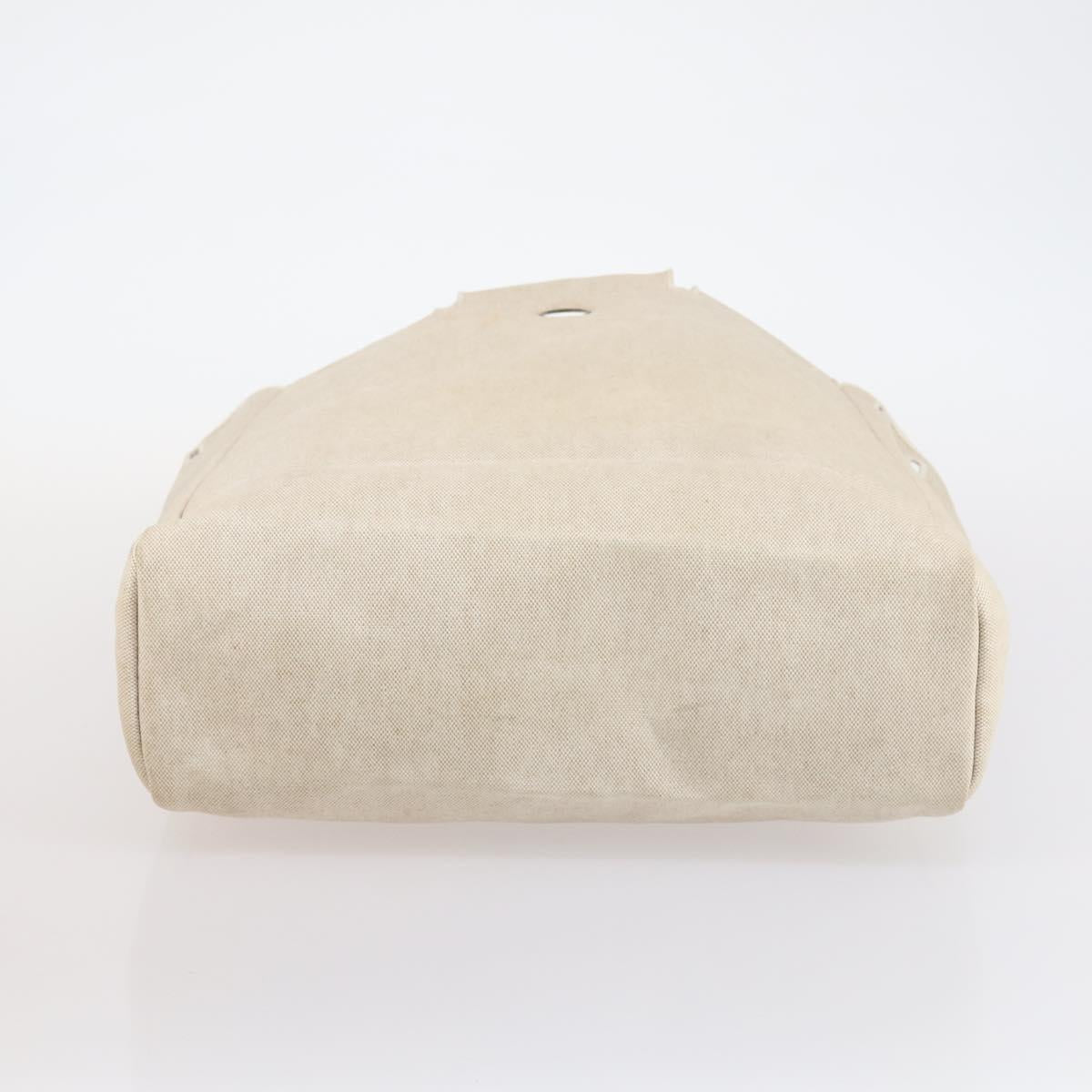 HERMES Tower ash Her bag MM Hand Bag Coated Canvas Beige Auth bs29477