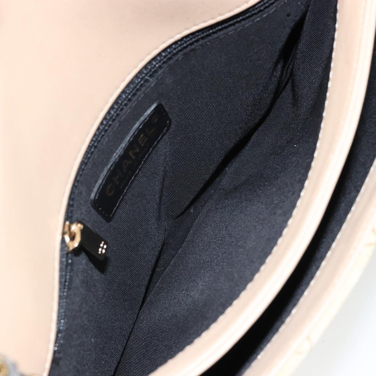 CHANEL Matelasse Chain Shoulder Bag Suede Beige gold CC Auth bs29483