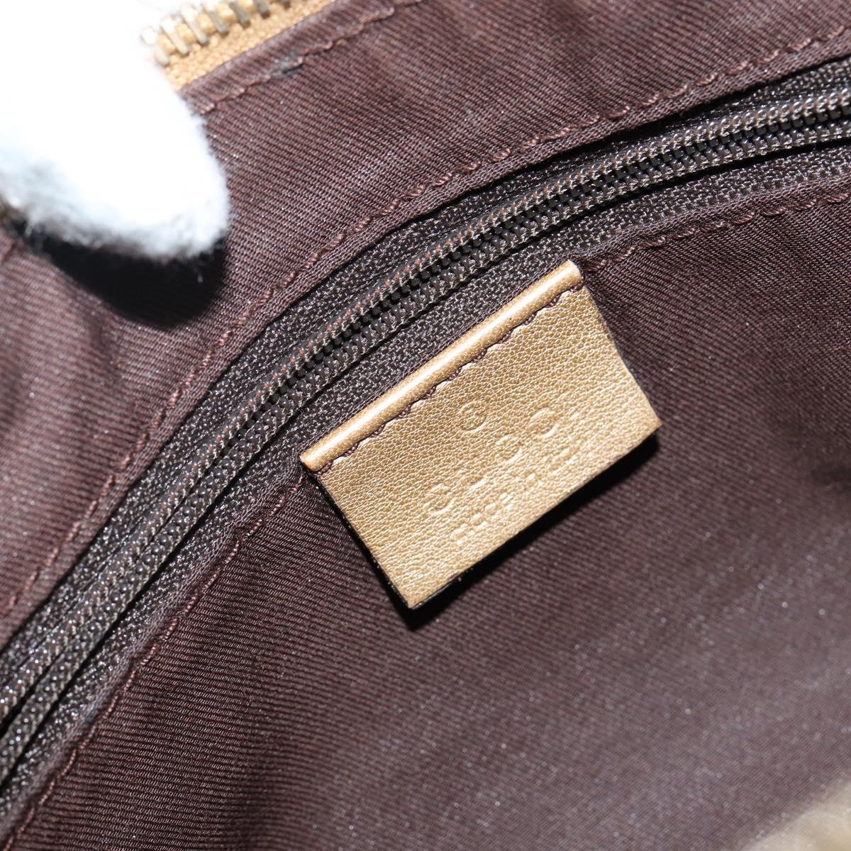 GUCCI GG Crystal Abbey Bag Coated Canvas Bronze Gold 190525 Auth bs29488