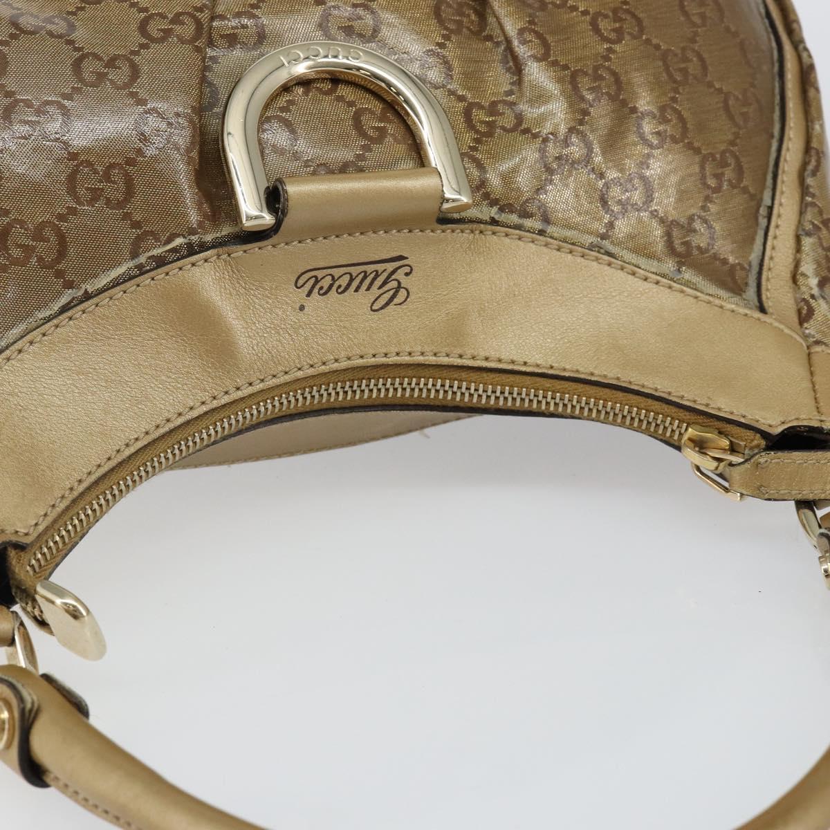 GUCCI GG Crystal Abbey Bag Coated Canvas Bronze Gold 190525 Auth bs29488