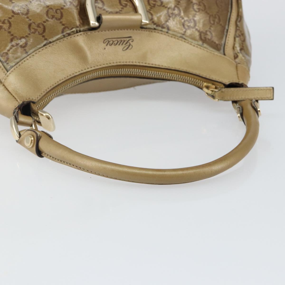 GUCCI GG Crystal Abbey Bag Coated Canvas Bronze Gold 190525 Auth bs29488
