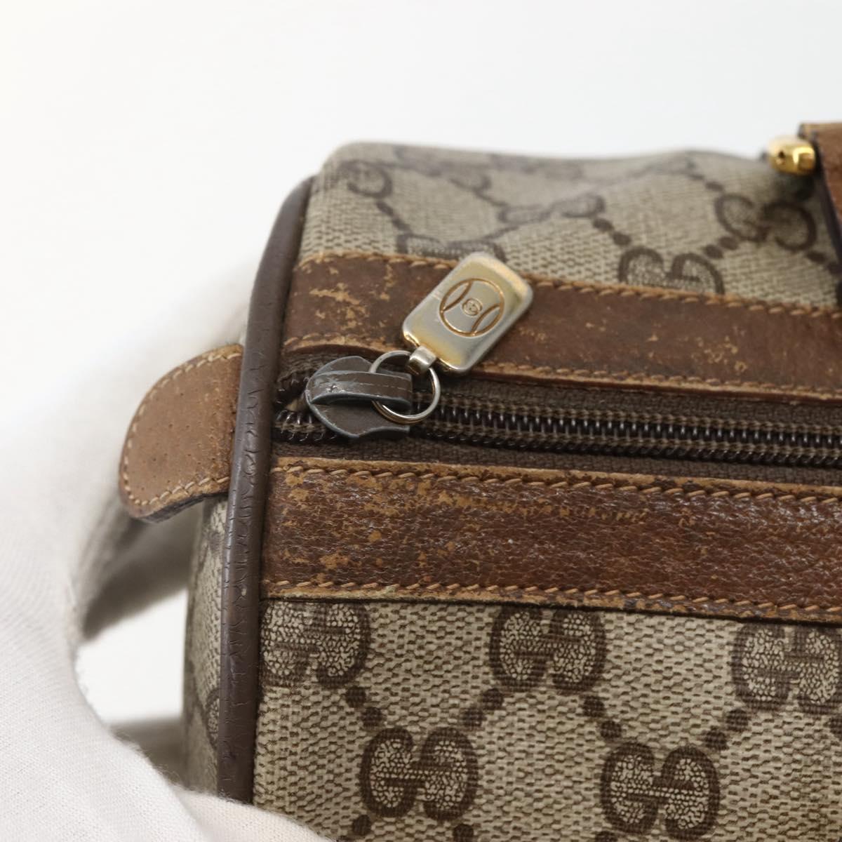 GUCCI GG Supreme Web Sherry Line Bag PVC Beige Gold 111 02 007 Auth bs29491
