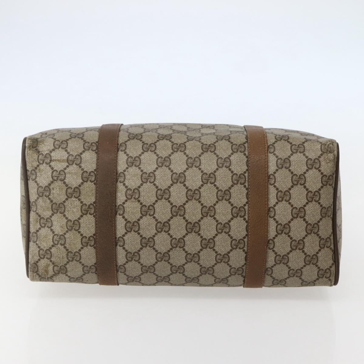 GUCCI GG Supreme Web Sherry Line Bag PVC Beige Gold 111 02 007 Auth bs29491