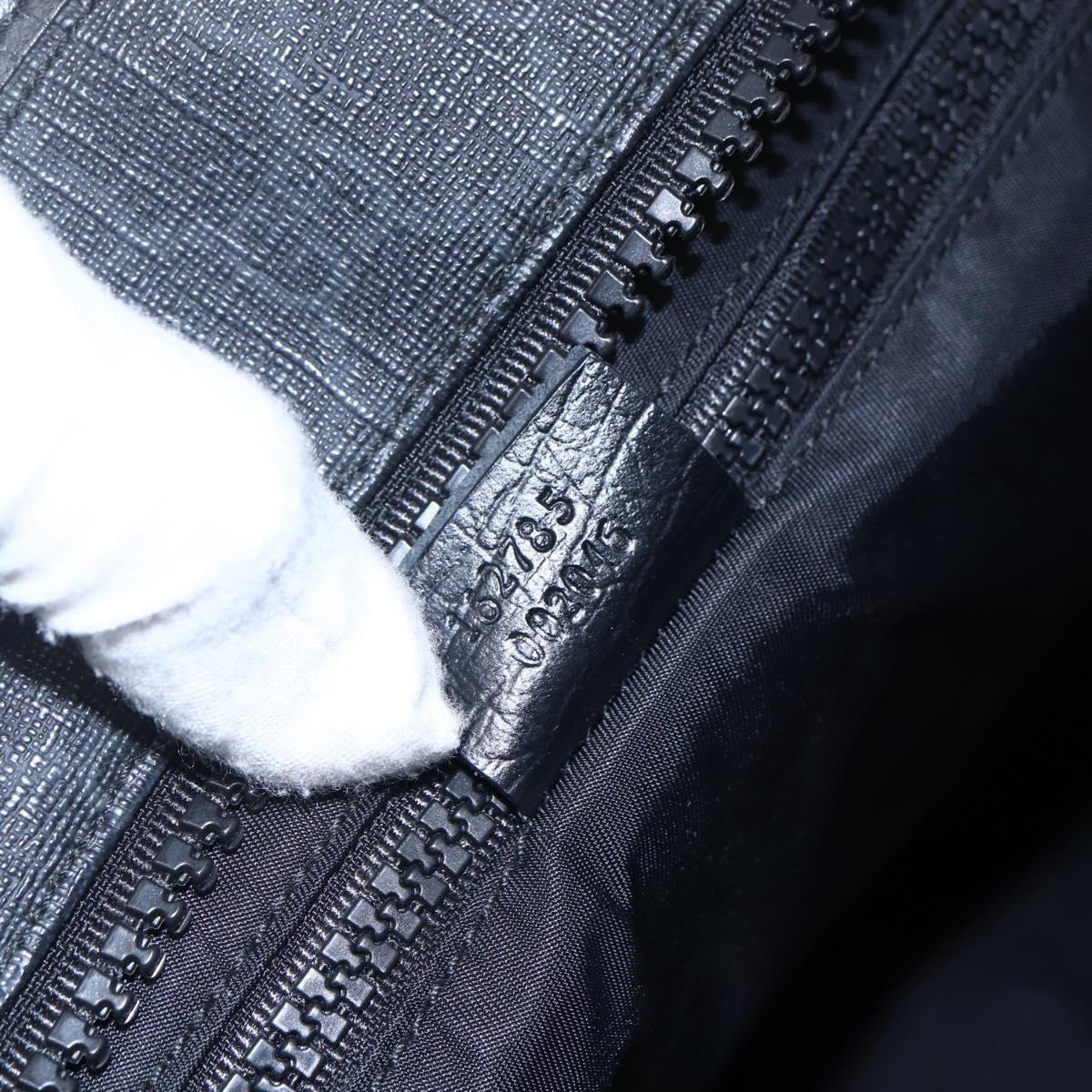 GUCCI GG Supreme Tote Bag PVC Leather 2way Black 162785 Auth bs29492