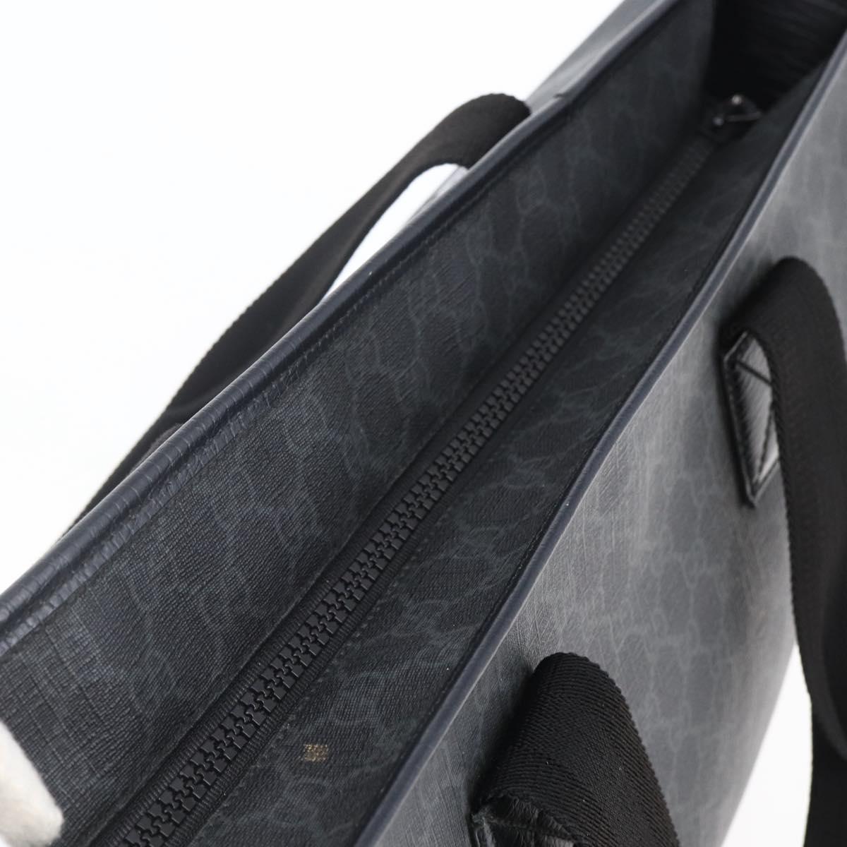 GUCCI GG Supreme Tote Bag PVC Leather 2way Black 162785 Auth bs29492