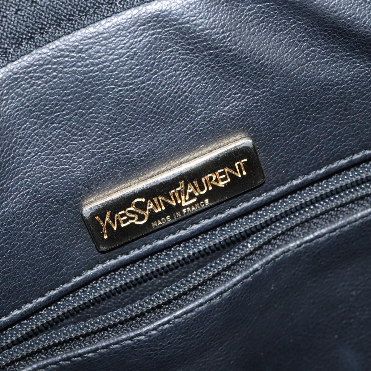 SAINT LAURENT Tote Bag Leather Black Gold Auth bs29495