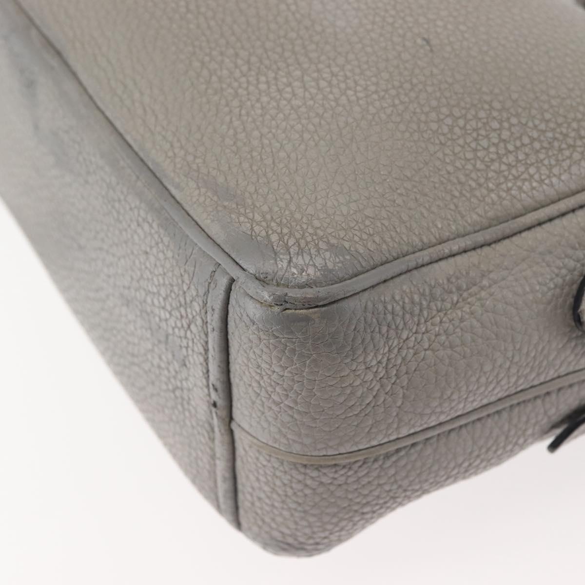 PRADA Shoulder Bag Leather Gray Gold Auth bs29496