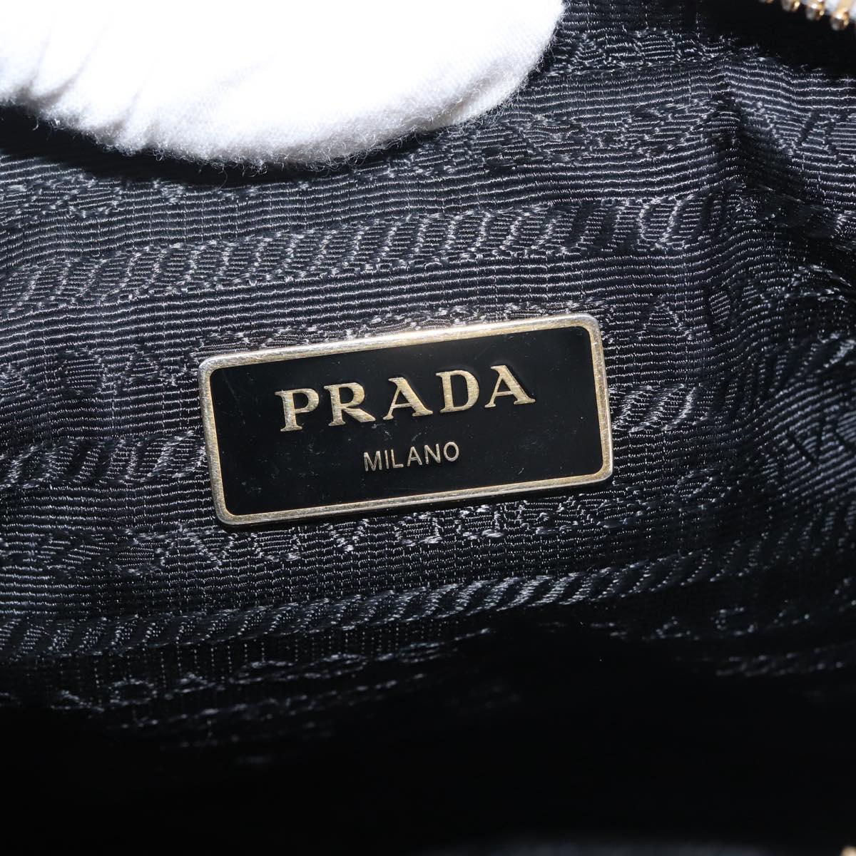 PRADA Shoulder Bag Leather Gray Gold Auth bs29496