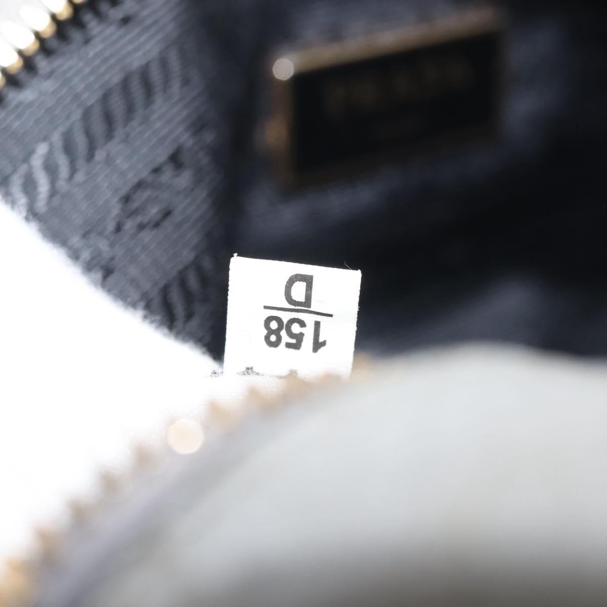 PRADA Shoulder Bag Leather Gray Gold Auth bs29496