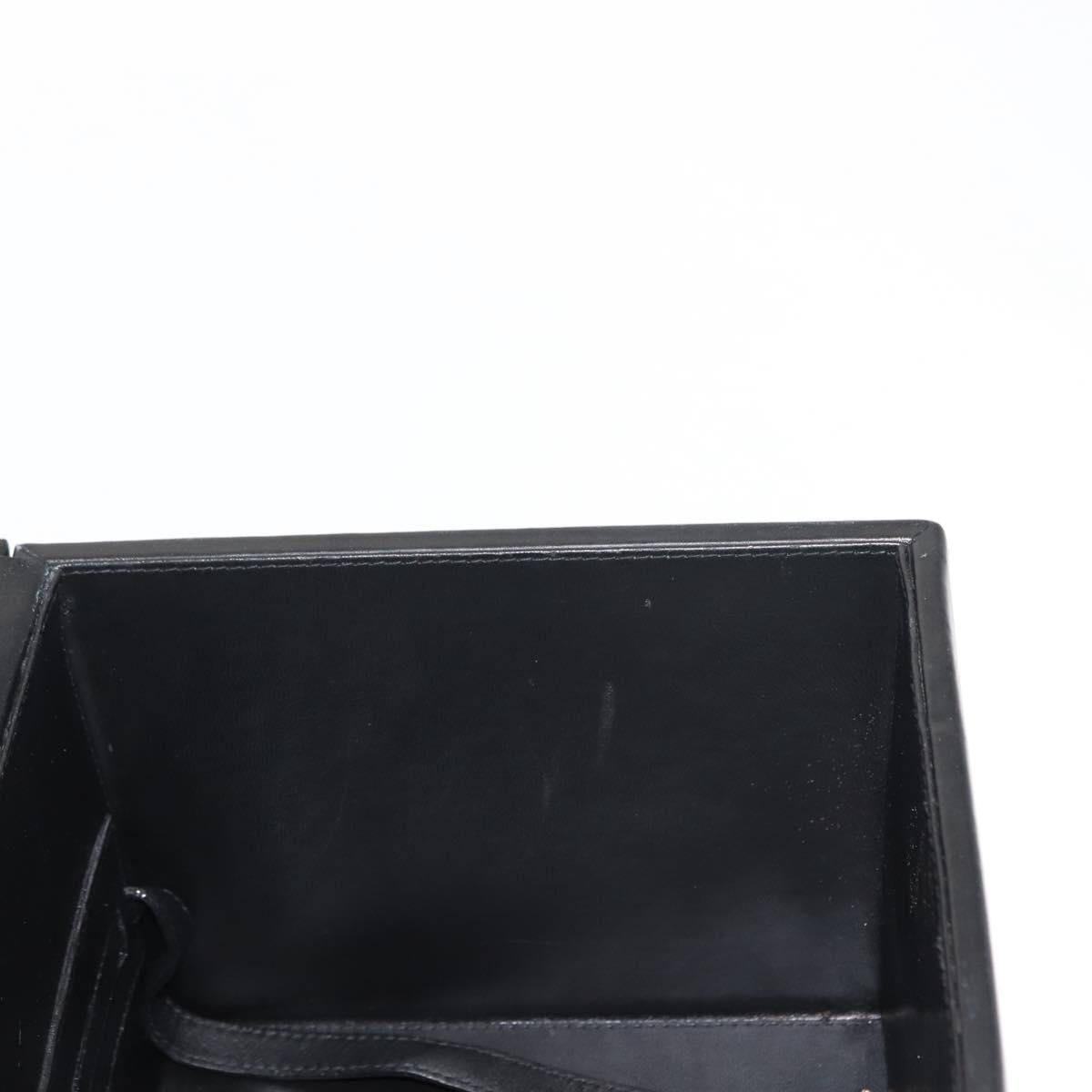 Gianni Versace Vanity case Hand Bag Leather Black Auth bs29499
