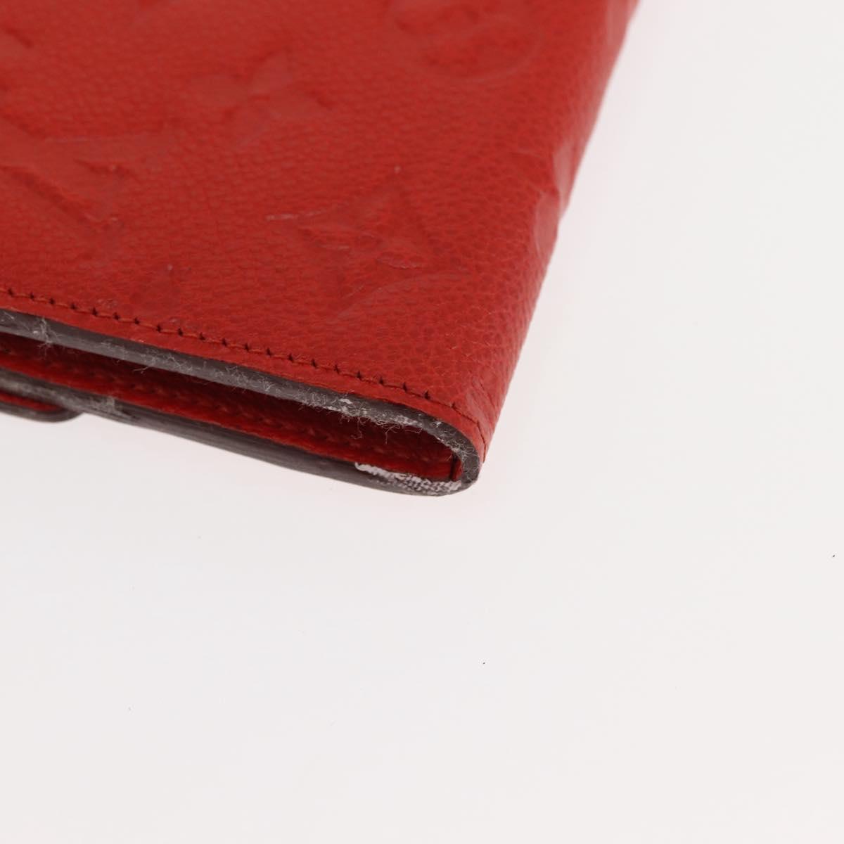 LOUIS VUITTON Monogram Empreinte Portefeuille Curieuse Red M60300 Auth bs29504