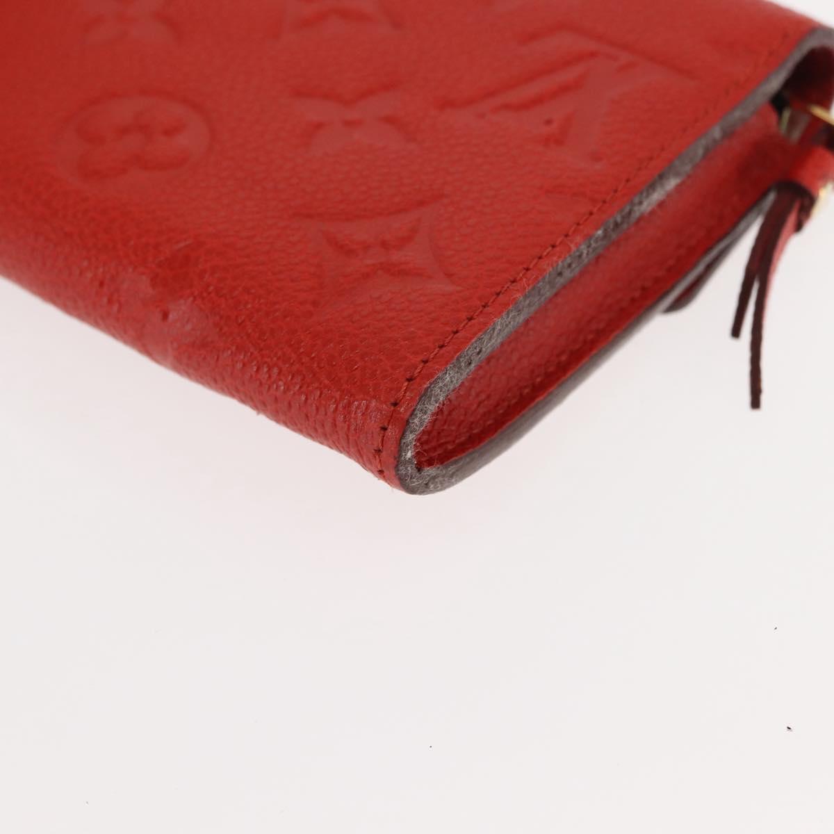 LOUIS VUITTON Monogram Empreinte Portefeuille Curieuse Red M60300 Auth bs29504